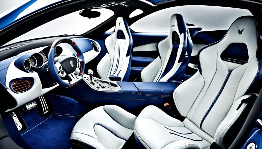 A glimpse into the luxurious cabin of the Maserati MC12