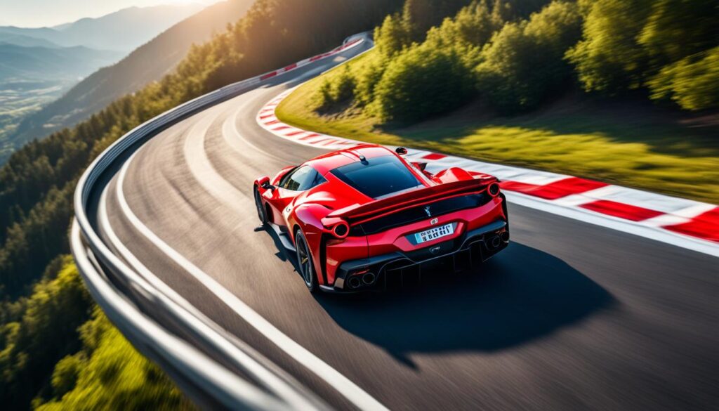 Ferrari SF90 on the track