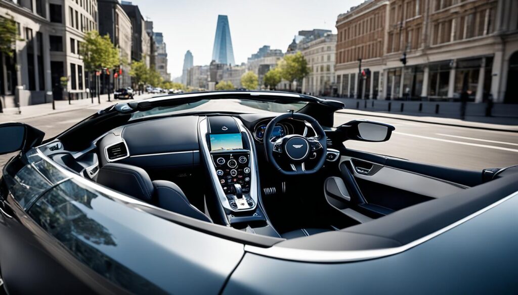 Infotainment Touchscreen in Aston Martin Convertible