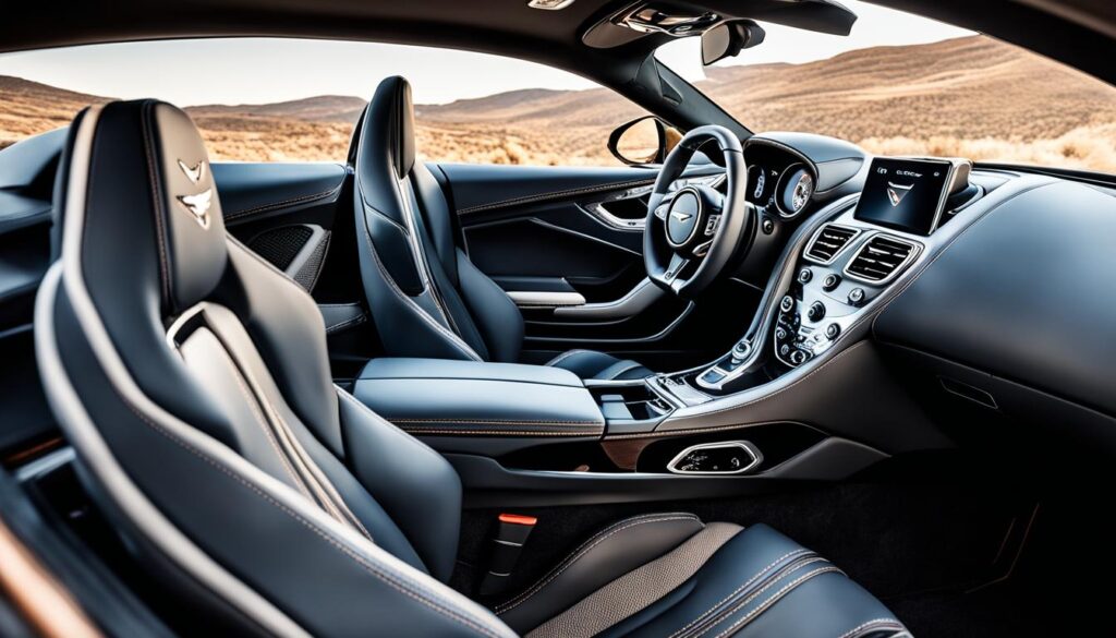 Luxurious interior of Aston Martin DBS Superleggera